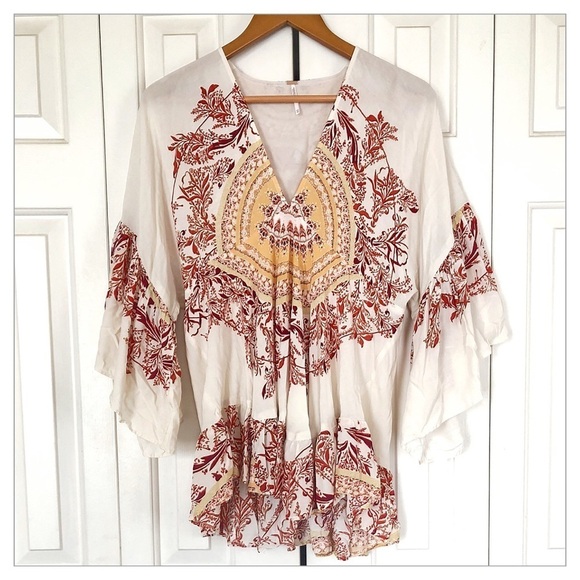 NWOT Free People Sunset Dreams Boho Tunic Blouse - Picture 5 of 8